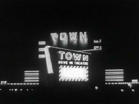 Town Drive-In Theatre - Rare Night Shot (newer photo)